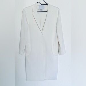 Carolina Belle Montréal single-breasted mid-length coat in white